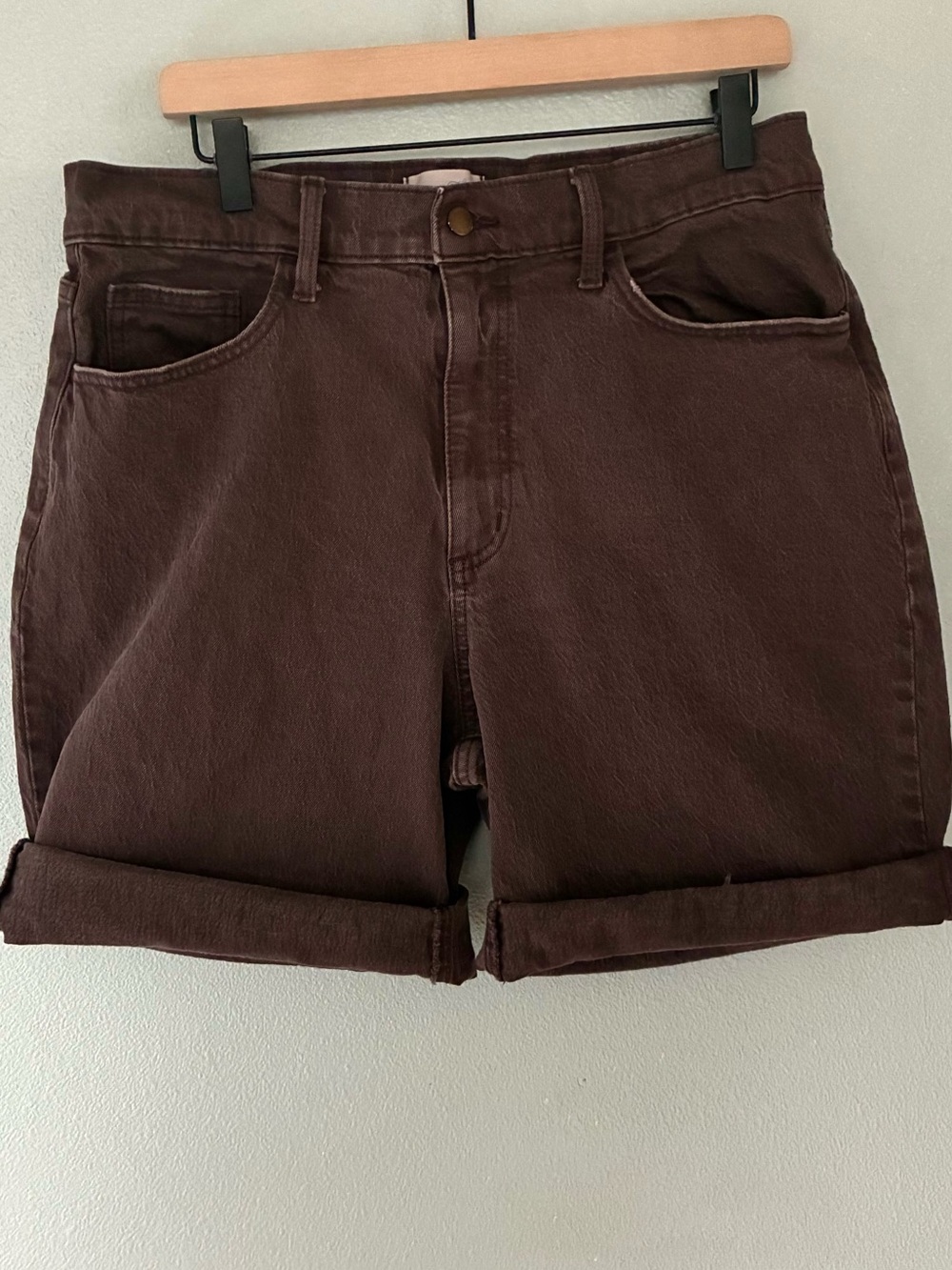 Universal Thread Brown Jean Shorts Women’s 14 High Rise Rolled Cuff